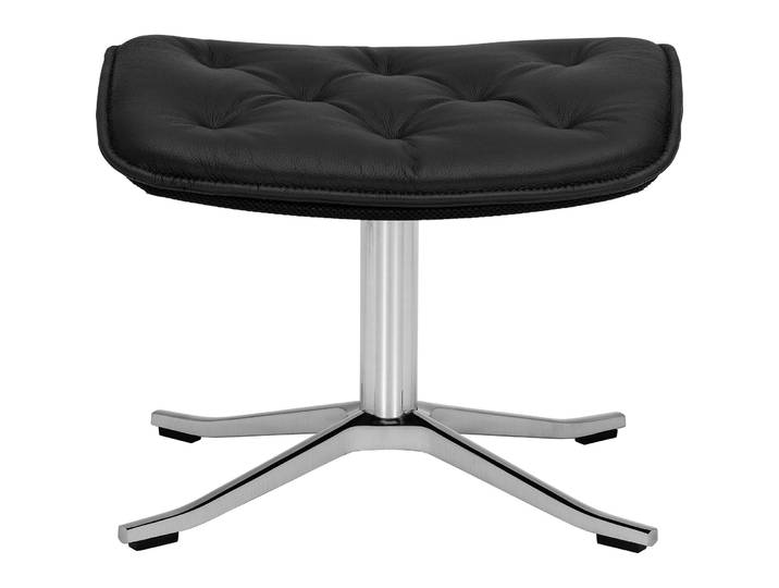 Conform Hocker Alejandro Schwarz, Silber Leder, Metall B 51 H 38 cm - Hocker