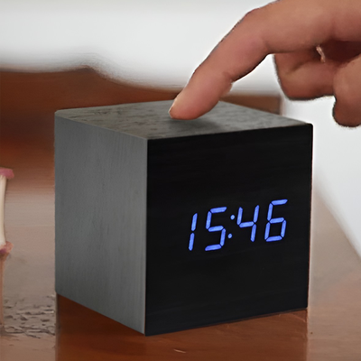 HomeDecorAndMore LLC Modern Digital Clock White Blue Light