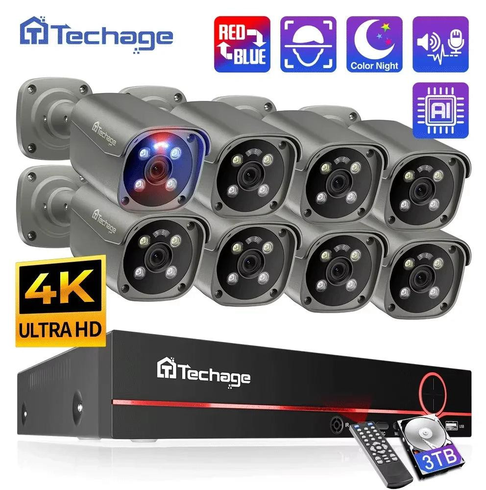 Selius 8-kanaals 4K beveiligingscamerasysteem met nachtzicht en mensdetectie