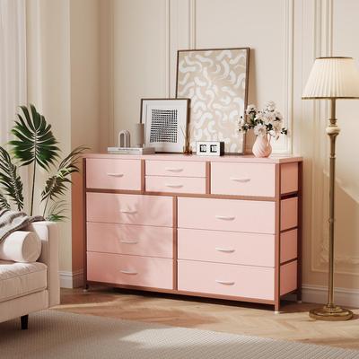 "Garvee 10-Fabric-Drawer TV Stand Dresser for 50"" TV"