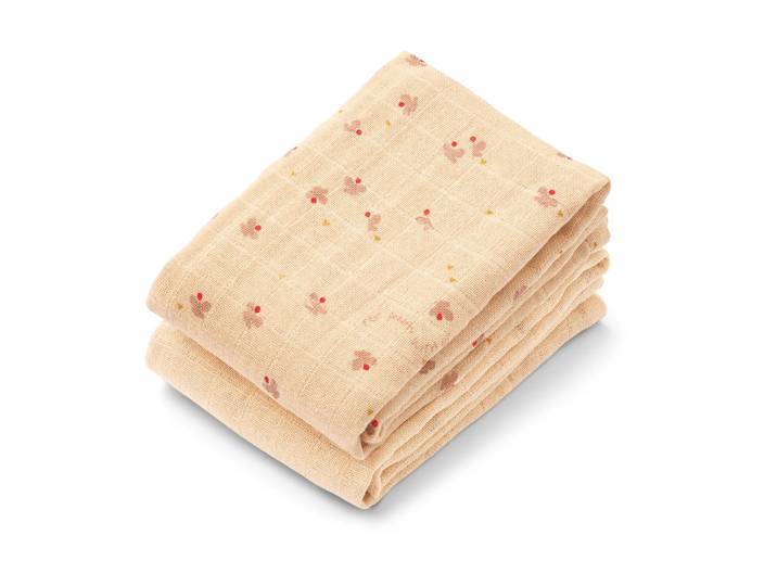Liewood Couverture en mousseline Lewis Lot de 2 65x65 cm Mini butterfly-apple blossom mix