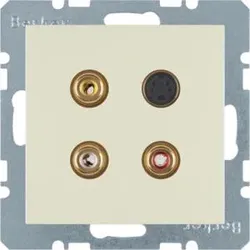 Berker 3315328982 3 x Cinch/S-Video Steckdose S.1 weiß