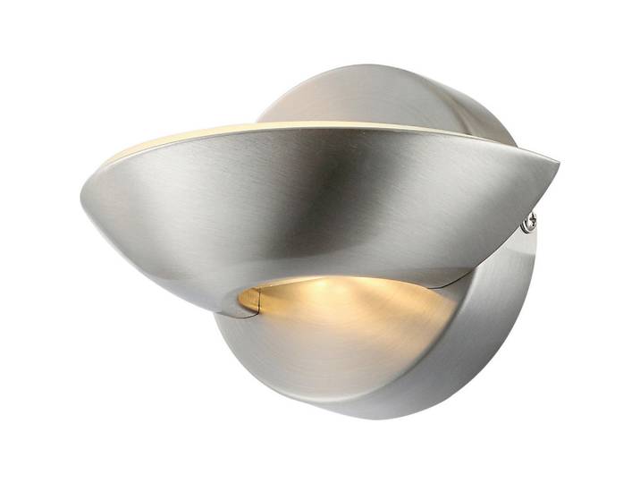 Globo Led-Wandleuchte, Nickelfarben, Glas, Metall, bauchig, 16.5x11x16.5 cm, CE, Lampen & Leuchten, Innenbeleuchtung, Wandlampe, Wandlampen
