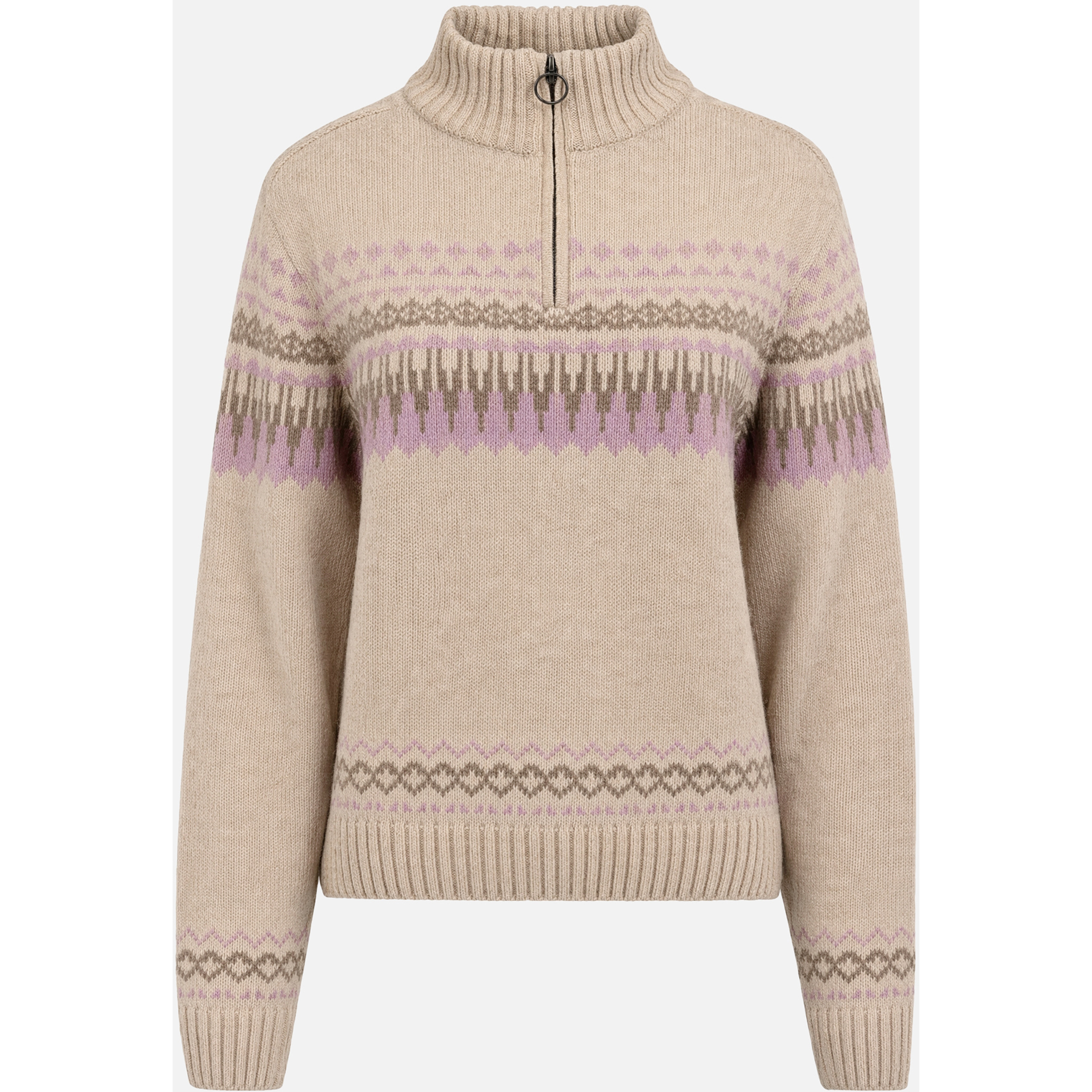 The Mountain Studio Ski Lambswool Damen Pullover beige Größe S Lifestyle Atmungsaktiv Merinowolle