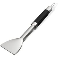 Flache Grillzange für Planchas, Grillbesteck edelstahl/schwarz, mit Verschluss-System