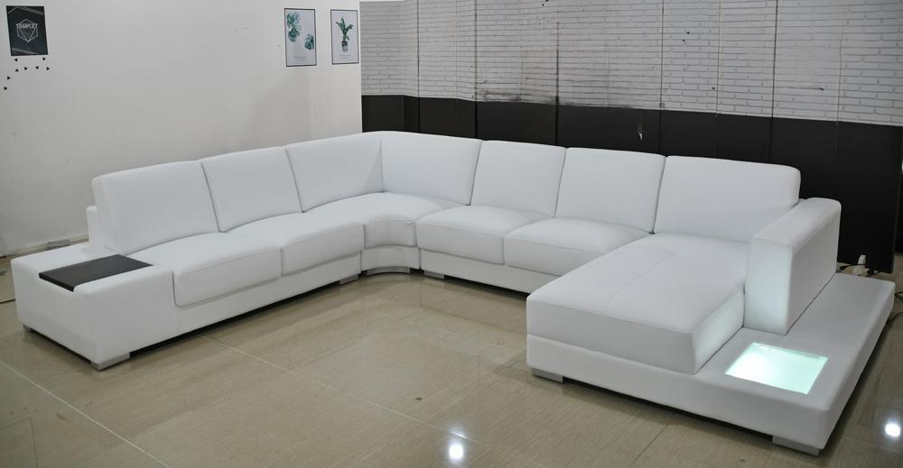 Beleuchtete moderne couchen möbel eckgarnitur landschaft sitz sofa wohnzimmer