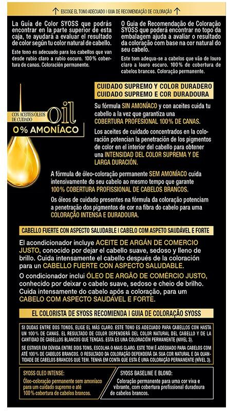 Syoss Olio Intense tinte sin amoniaco #7.10-rubio natural