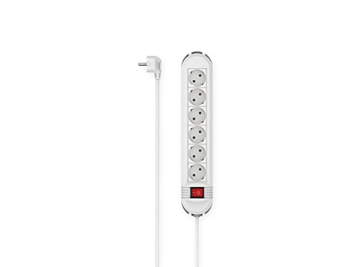 Hama Steckdosenleiste, 6-Fach, Schalter, Wandmontage, 3 m, Weiß, 223036, Normal Size
