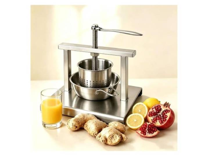 Manuelle Fruchtpresse mit Filterbeutel, Ingwerpresse Zitronenpresse aus Edelstahl, Saftbrei-Trennung, leicht zu reinigen, for Ingwer, Beeren, Granatapfel