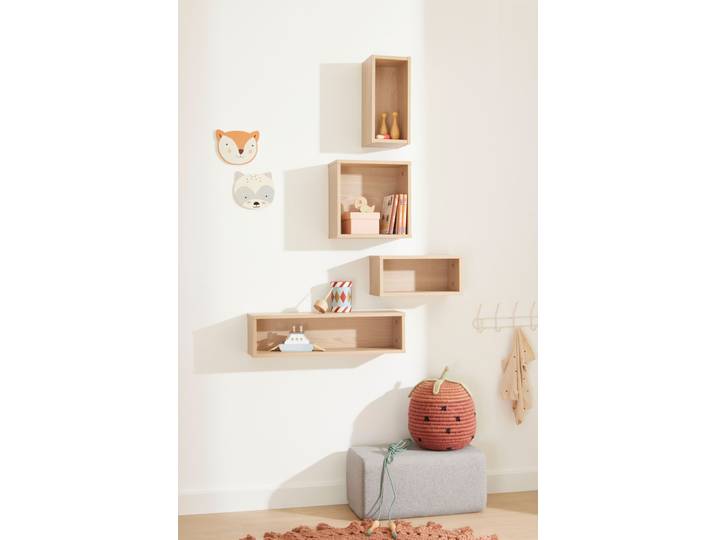 Wandregal PAIDI Wandbox L/H , braun (scandinavian wood), B:40cm H:18,5cm T:18,7cm, Holzwerkstoff, Regale, Wandregal, viele Farbvarianten, längs und hochkant montierbar