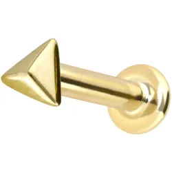 14 Karat Gold Labret mit Innengewinde PYRAMIDE