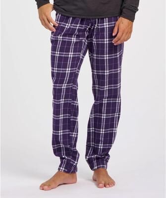 Boxercraft BM6625 Flannel Joggers Pant in Purple/White Plaid size Small   Cotton