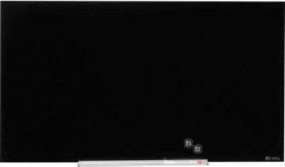 Glastafel Nobo Diamond, magnethaftend, aneinander montierbar, schwarz, 1000 x 560