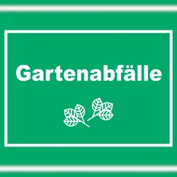 HB-Druck Gartenabfälle Mülltrennung Schild Text Symbol Blätter Garten waagerecht A3 (297x420mm)