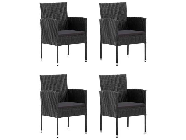 49216& Salon de jardin - Ensemble à manger de jardin 5 pcs - Table de repas et 4 chaises de jardin - - résine tressée Noir - 80x80x7
