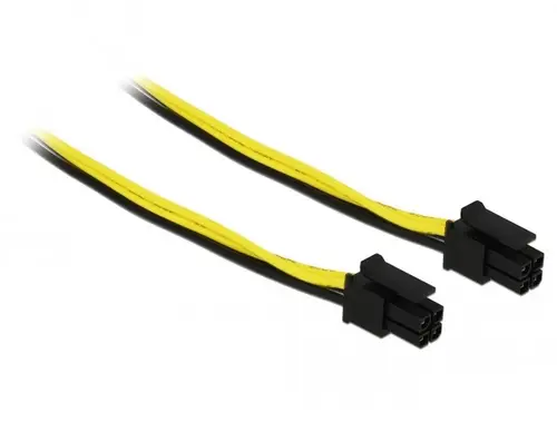Delock Seriell Anschlusskabel [1x Micro Fit 3.0 4 Pin Stecker - 1x Micro Fit 3.0 4 Pin Stecker] 0.1m Schwarz, Gelb