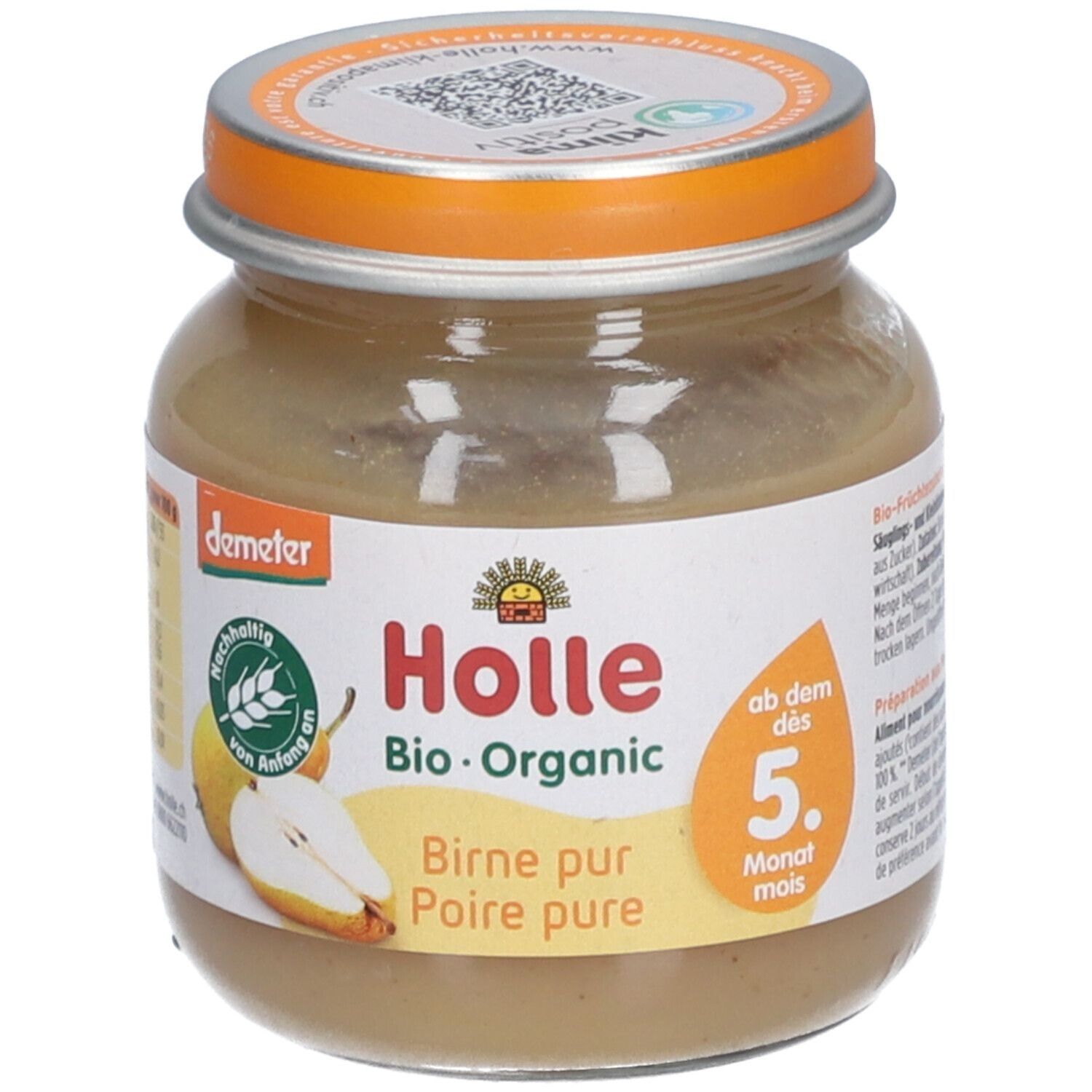 Holle Birne pur Bio, ab 5 Monaten x4 4x125 g Brei