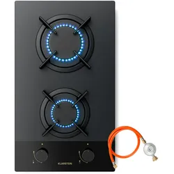 Goldflame Nano Gaskochfeld   2 Messingbrenner   Nano-Beschichtung   LPG/Erdgas Schwarz 2 Brenner