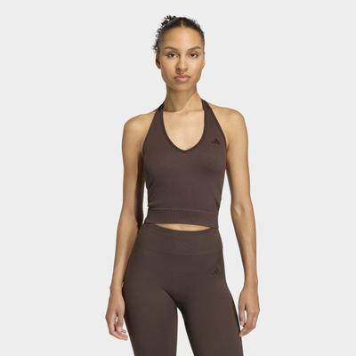 Tanktop ADIDAS PERFORMANCE "WE KNIT HTNCK", Damen, Gr. L, braun (auco), Obermaterial: 92% Polyamid, 8% Elasthan, Tops Tanktop
