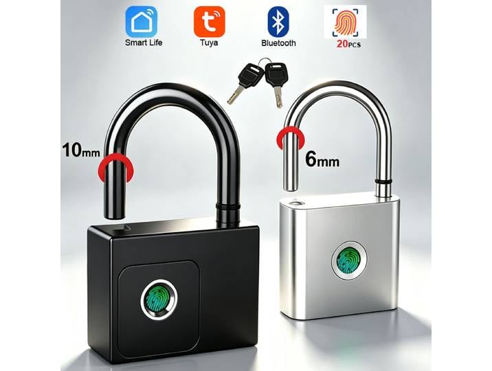 Tuya – cadenas à empreintes digitales, Bluetooth, serrure de porte intelligente pour maison, 20 groupes d'empreintes digitales, clé de sauvegarde sécurisée, chargement USB, pour maison, garage