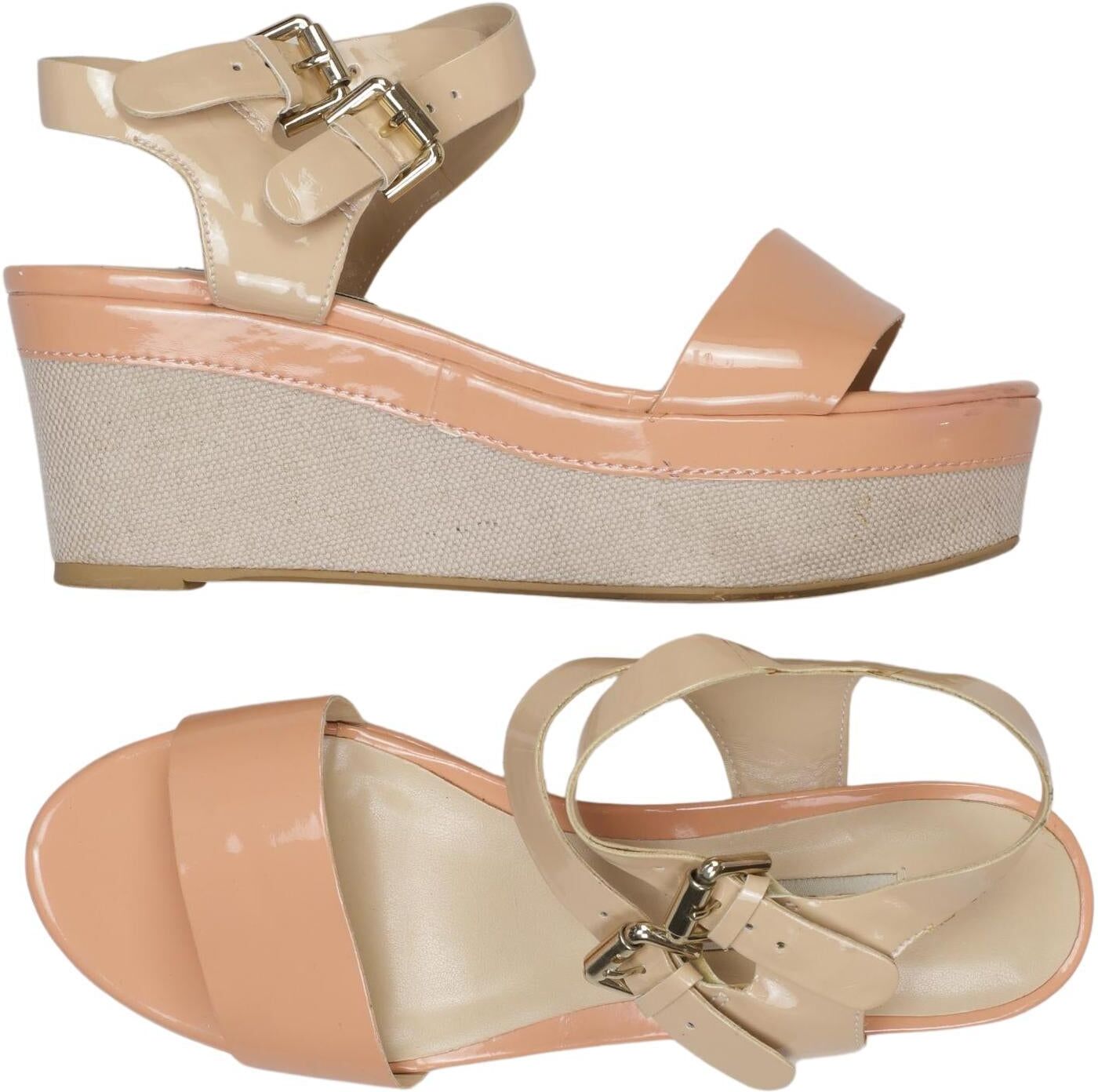 Dune London Damen Sandalen, Beige, Gr. EU 38, Kunstleder - Second Hand