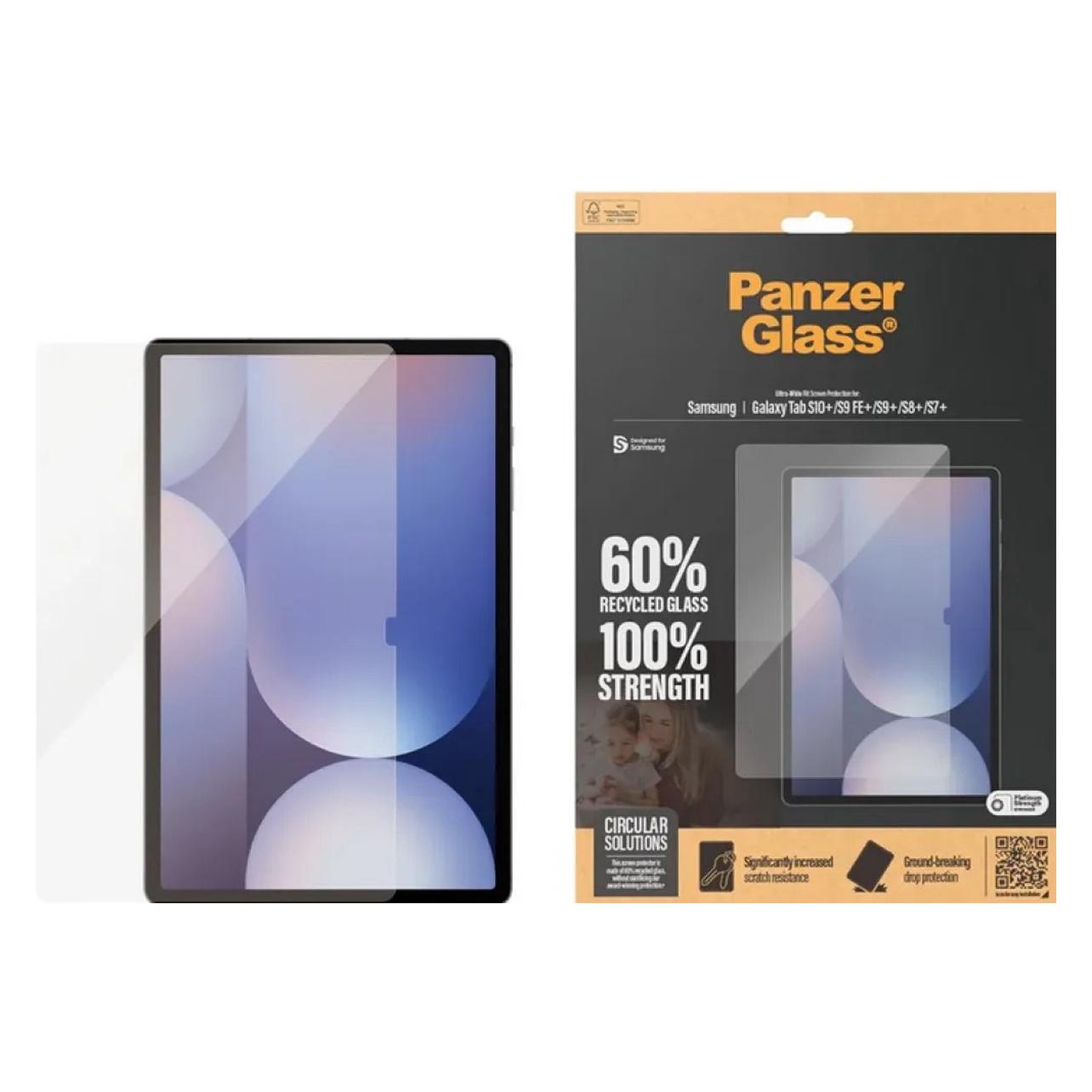 PanzerGlass Ultra-Wide Fit (1 Stk., Samsung Galaxy Tab S10+, Samsung Galaxy Tab S7 FE, Samsung Galaxy Tab S7+, Samsung Galaxy Tab S8+, Samsung Galaxy Tab S9 FE+, Samsung Galaxy Tab S9+) (7379)