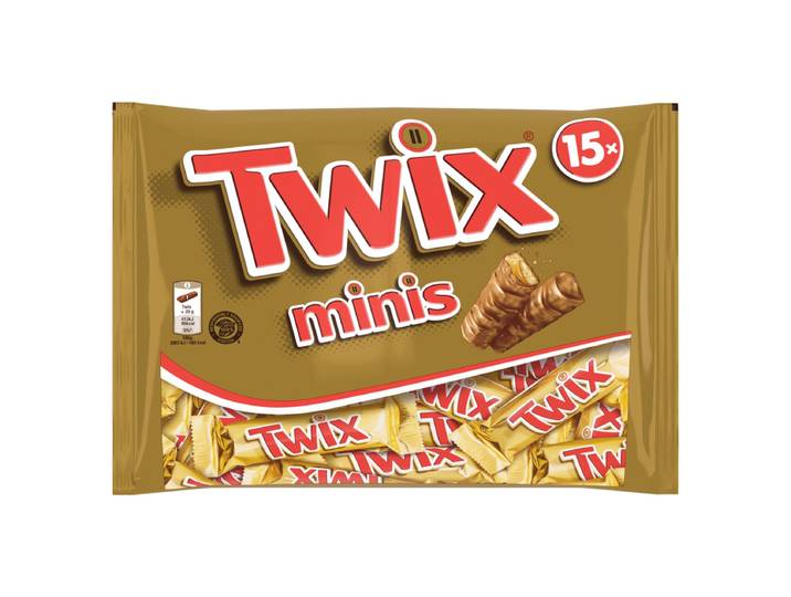 TWIX Mini Barres Chocolatées Caramel le sachet de 15 minis barres