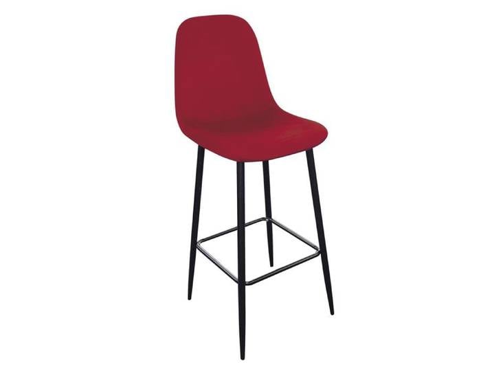 Urban Living - Tabouret de bar en velours vintage Inoui - H. 108 cm - Bordeaux