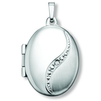 Medallionanhänger ONE ELEMENT "Zirkonia Medaillon Medaillon aus 925 Silber", silber, Schmuckanhänger, Damen, Silber 925 (Sterlingsilber), Persönlicher Akzent – schlicht, modern, aussagekräftig