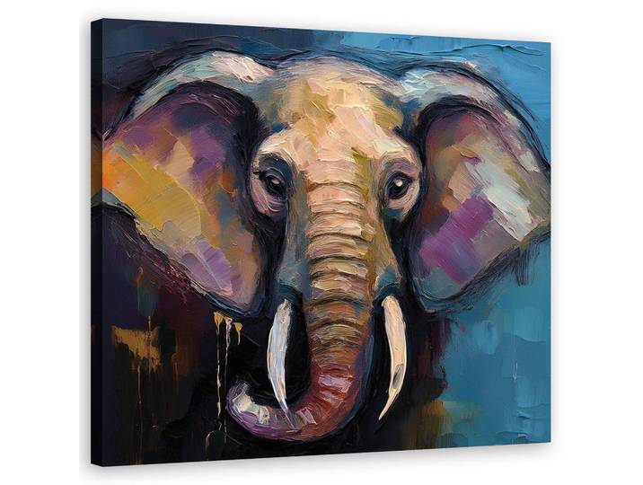 Feeby Wandbild elefant tiere afrika, Mehrfarbig, Tiere, Rechteckig, 50x50 cm, Bilder & Rahmen, Bilder, Leinwandbilder
