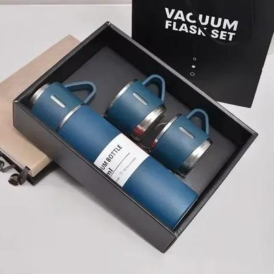 KitchenCuration Premium 500ml Stainless Steel Thermal Mug Vacuum Insulated Portable Bottle With Gift Box blue