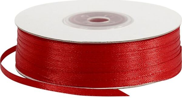 No-Name Satinbånd, 3mm X 100m, Rød