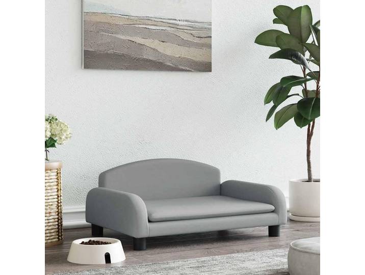 Vidaxl Hundekorb 70x45x30 cm Stoff hellgrau