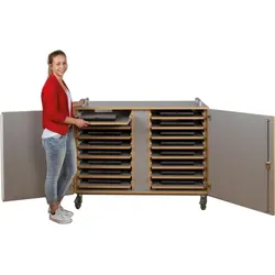 Laptopwagen mit 24 Teleskopauszügen, fahrbar