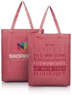 TOTE BAG EN POLYCOTON RECYCLE coton recyclé polyester rouge