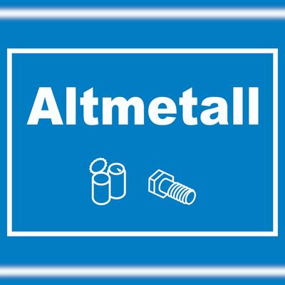 HB-Druck Altmetall Mülltrennung Schild Text Symbol Blech Dose Schraube waagerecht A2 (420x594mm)
