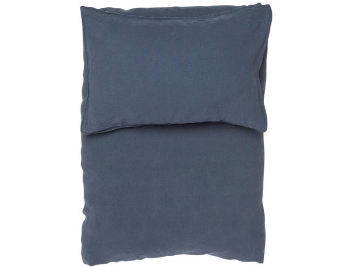 Lavie Duvetbezug Linus indigo Einfarbig Leinen 200 x 210 cm