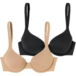 Schiesser Damen Bügel-BH BH mit Schale - Unique Micro 2er Pack