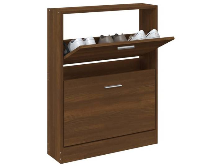 Clarence - TOP* Porte chaussures/ Armoire à chaussures - Chêne marron 59x17x81 cm - bois d'ingénierie EU8113