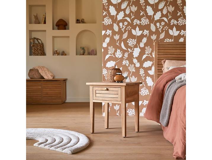 Kinderbett-Nachttisch aus massivem Teakholz Suzette - Hellbraun - Teak