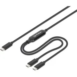 Manhattan 355810 USB Kabel 2 m USB C 2 x USB C 100 W Schwarz