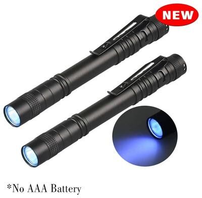 Uplifted Finds 395nm UV Ultraviolet Mini Pen Light Pro Inspector long 2 Pcs B