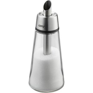 Gefu Zuckerstreuer Brunch, Dosierer mit Ausgießrohr, für Kristallzucker, aus Glas mit Edelstahlverschluss, 200 ml