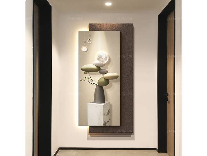 Peinture décorative LED en pierre pour entrée, décoration de maison, salon, chambre à coucher, couloir, porte d'entrée, lumière murale