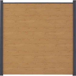 GroJa BasicLine PVC-Steckzaun Sichtschutzzaun Asteiche Natur Sichtschutz Lamellenzaun