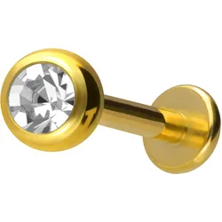 Titan Labret mit Innengewinde KRISTALL