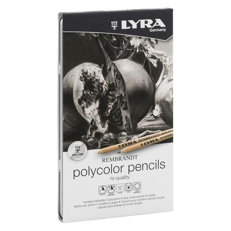 Lyra Buntstifte Rembrandt Grautöne 12 Farben Metalletui (12x) (4084900170342)
