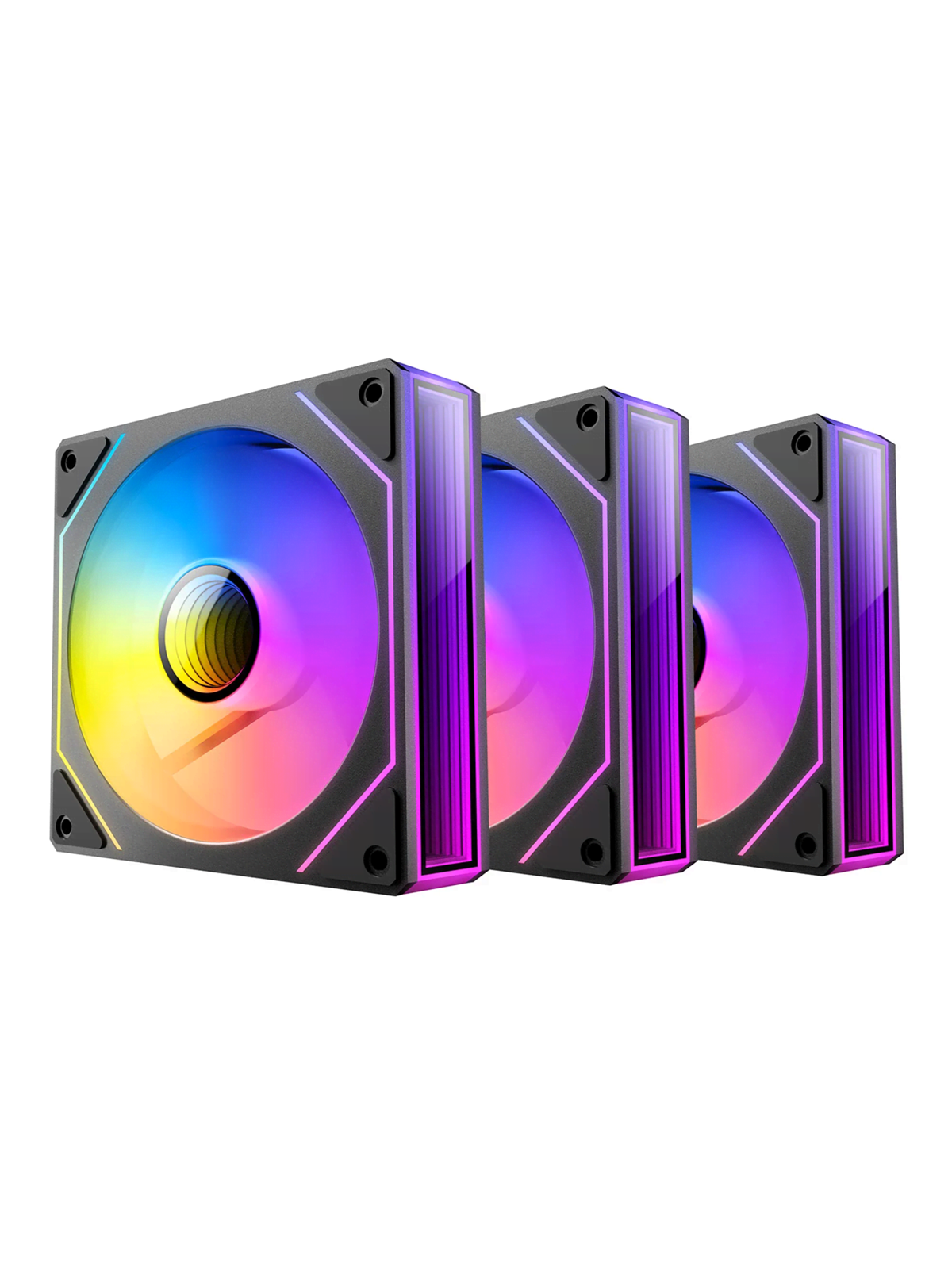 DUTZO INF 120 PWM ARGB (3-pack) - Gehäuselüfter - 120mm - Schwarz mit RGB LED - 28 dBA