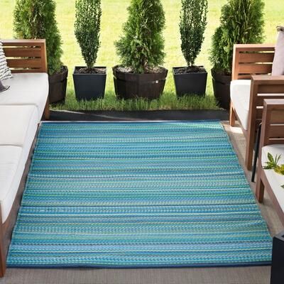Alise Rugs Sundown Beach Stripe Indoor/Outdoor Area Rug