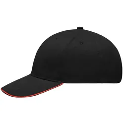 Basecal Light Brushed "MB6541" 6-Panel-Sandwich - black/red